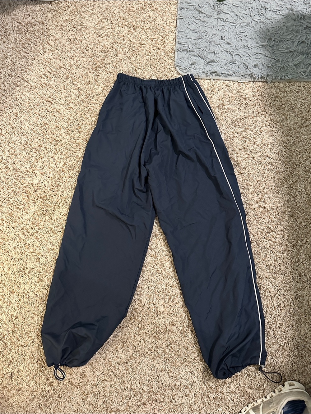 Women's Navy Track Joggers Tiger Friday pants with White Side Piping